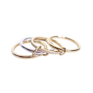 ELECTRIC PICKS Heiress 2 Tone Stacked Ring Gold and Silver Size 9